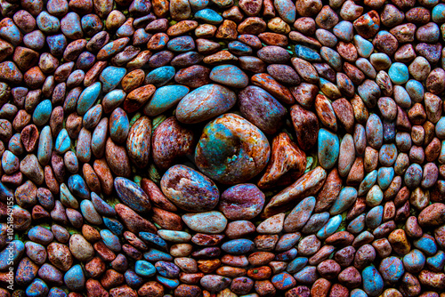 Obraz na płótnie Closeup of beautiful facial washed terrazzo art, artistic, artwork,abstract backdrop,Kaohsiung,Taiwan. For Pattern effect branding,calendar,postcard,screensaver,wallpaper,poster,banner,cover,website. w salonie