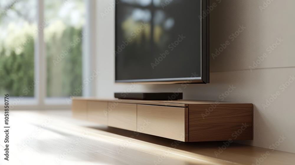 Fototapeta premium Modern TV Stand with Minimalist Design