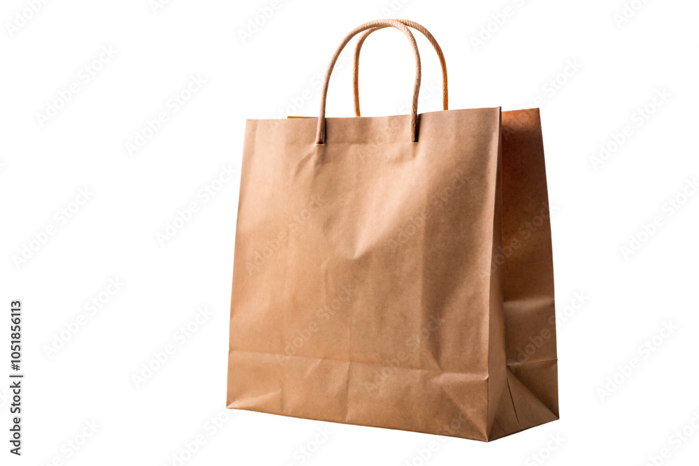 A brown paper bag, similarly standing, with slightly different lighting and shadow emphasis, set against a transparent background. Both bags share the same simple, eco-friendly design A brown paper bag, similarly standing, with slightly different lighting and shadow emphasis, set against a transparent background. Both bags share the same simple, eco-friendly design
