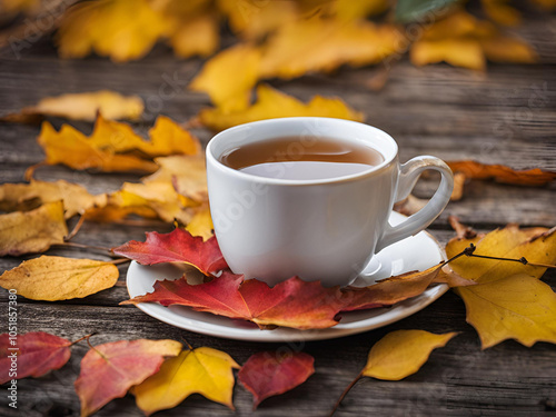 hot tee with autumn leaves