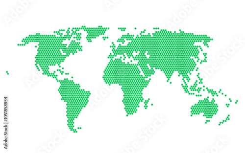 Fototapeta Naklejka Na Ścianę i Meble -  World map shown in a Hexagon pattern