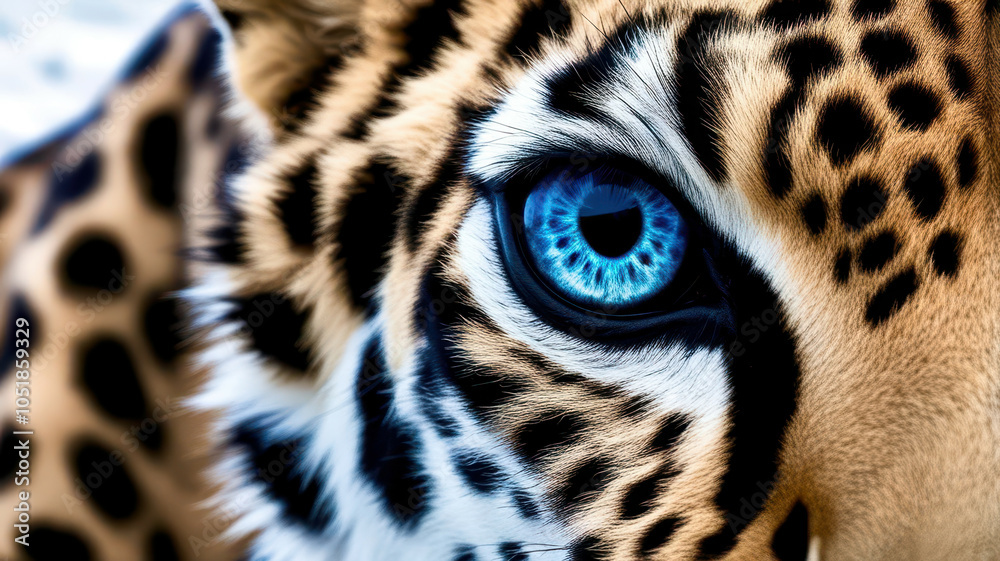 A close up of a tiger's eye with a blue hue A close up of a tiger's eye with a blue hue