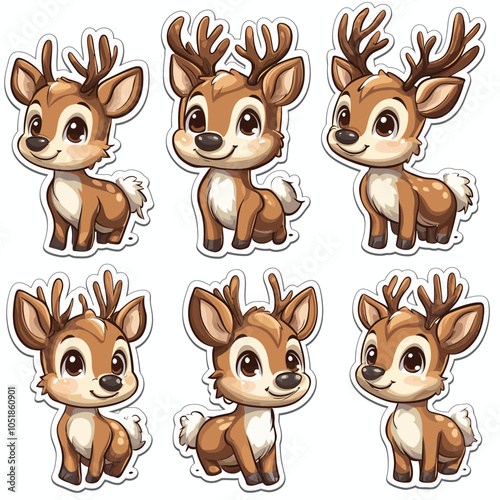 Playful Reindeer Die-Cut Vinyl Set for Holiday Crafts