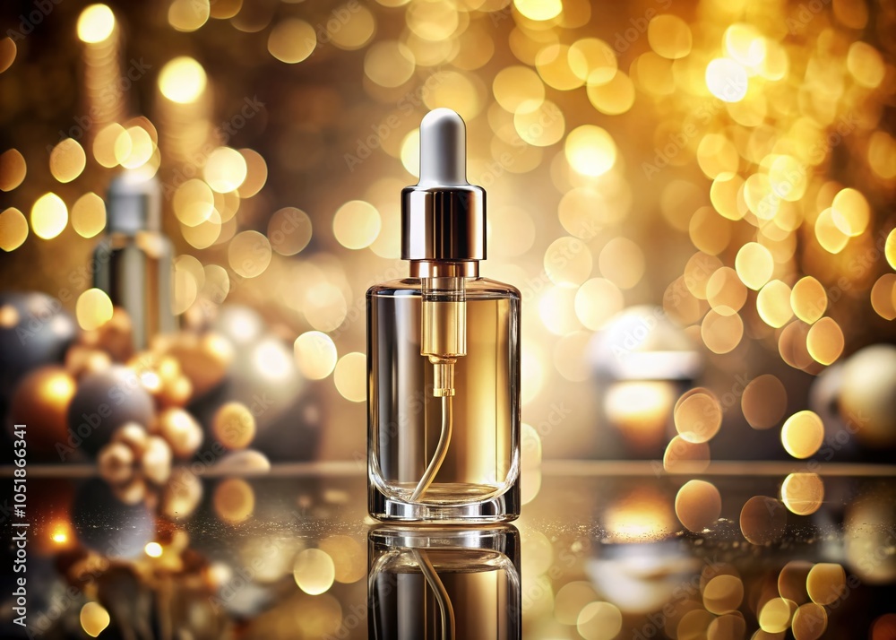 Close-Up of Cosmetic Dropper Bottle with High Depth of Field for Beauty and Skincare Products