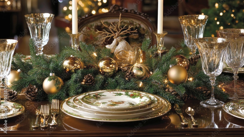 Elegant Festive Christmas Table Setting Decor Elegant Festive Christmas Table Setting Decor