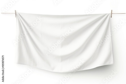 White textile banner backgrounds white white background.