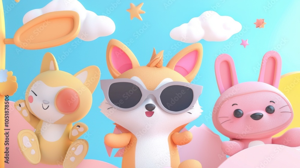 Naklejka premium Charming Animal and Virtual Influencer Campaigns: Engaging Consumers in the Metaverse