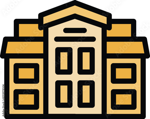 This vector illustration features a large city hall building, perfect for projects related to government, civic buildings, or urban landscapes