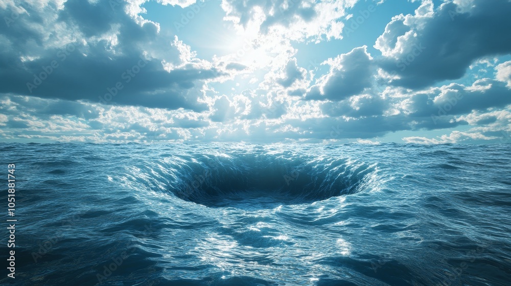 Fototapeta premium A deep blue ocean with a hole in the middle