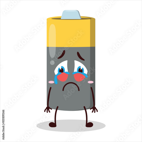 cute cry expression of battery character