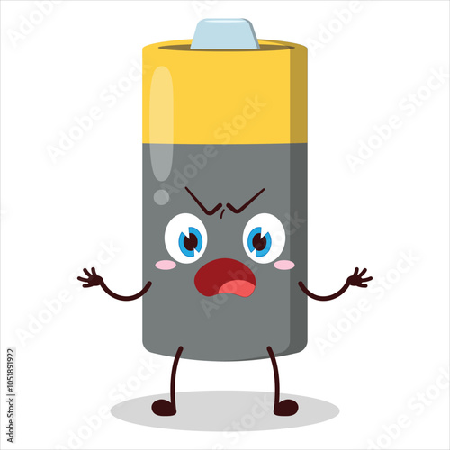 cute why expression of battery character
