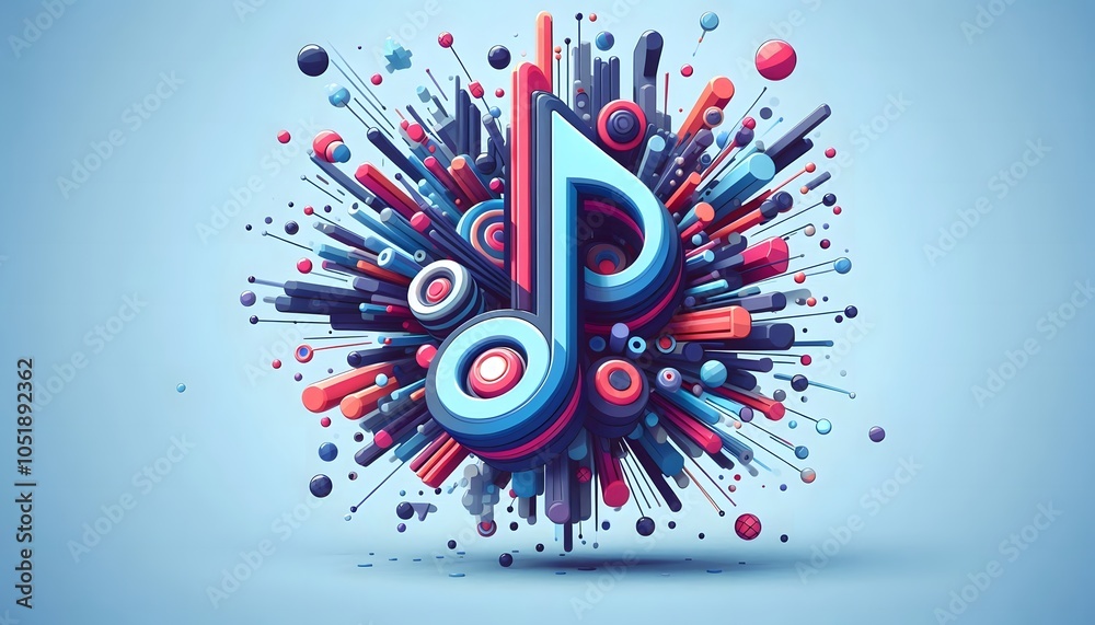 Obraz premium 3d musical note