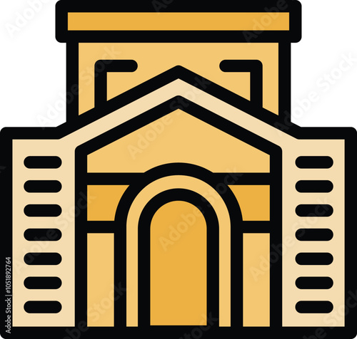 Simple icon of a city hall, representing local government and administration