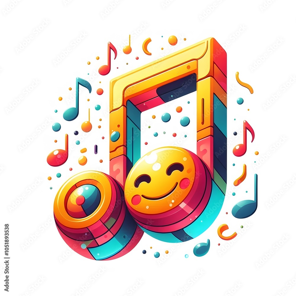 Obraz premium 3d musical note