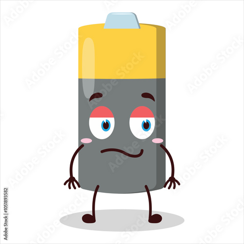 cute silent expression of battery character