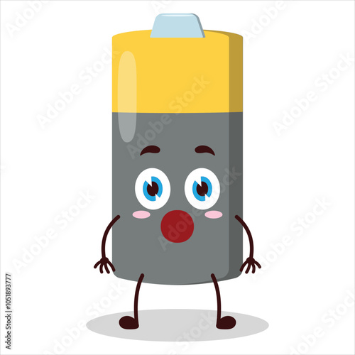cute shocked expression of battery character