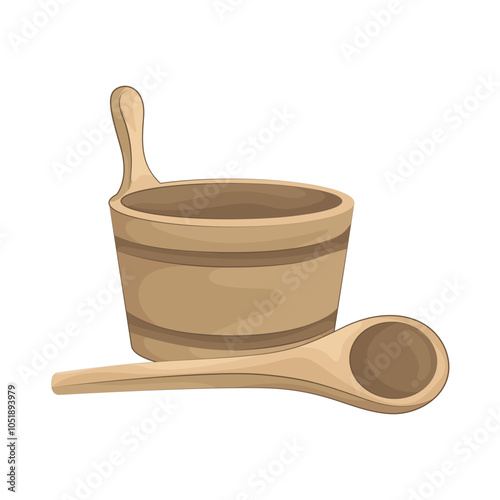 Illustration of sauna bucket 