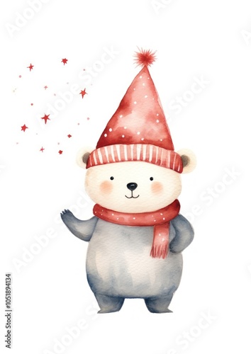 Cute toy hat white background. photo