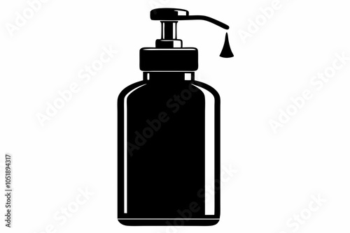 Soap Bottle Silhouette Vector, Soap Pump Bottle Clipart, soap dispenser liquid water. 