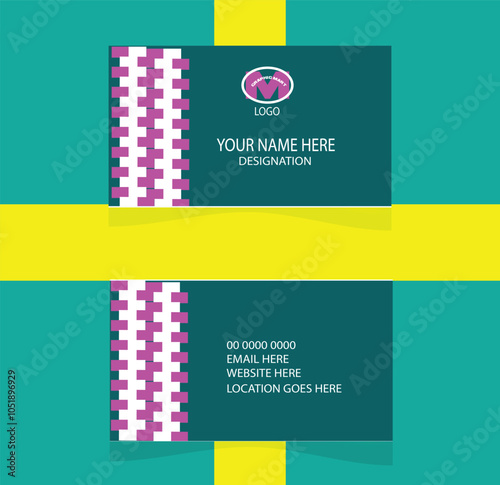 Business card template colorful exclusive expressive