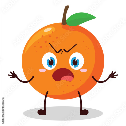 cute why expression of orange character