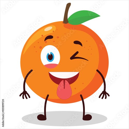 cute teased expression of orange character