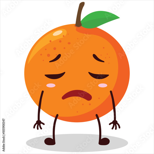 cute tired expression of orange character