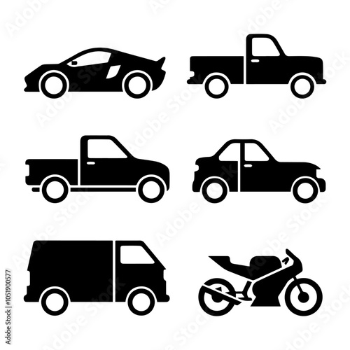 Set of various car sorted by classes