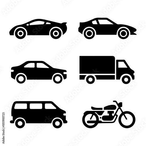 Set of various car sorted by classes