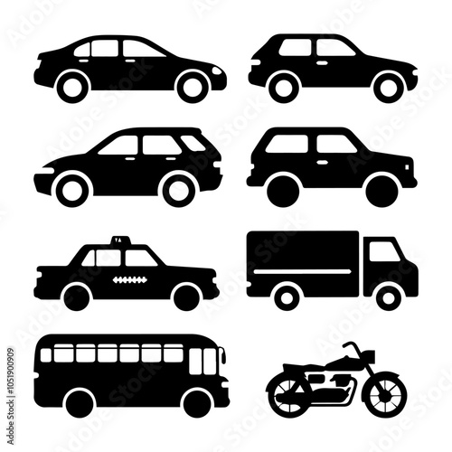 Set of various car sorted by classes