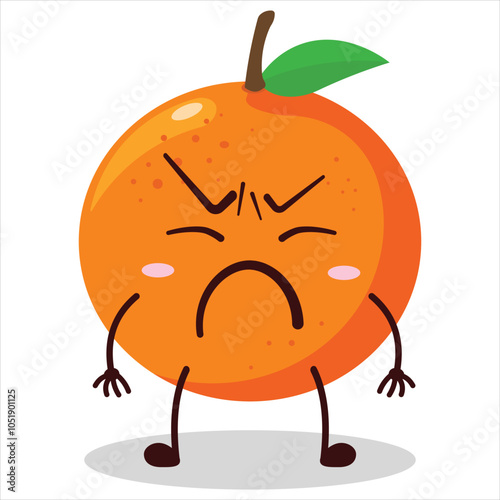 cute annoyed expression of orange character
