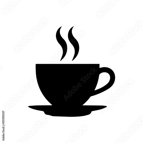 A cup of hot  coffee or caffeine drink flat vector icon for food apps and websites