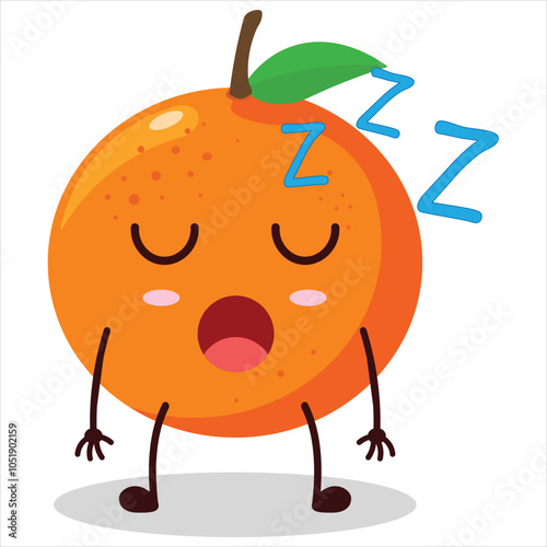 cute rest expression of orange character