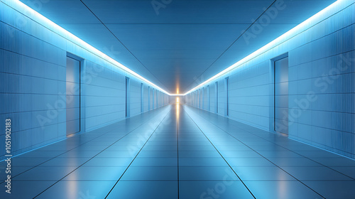 Minimalist Corridor with Pristine White Walls.