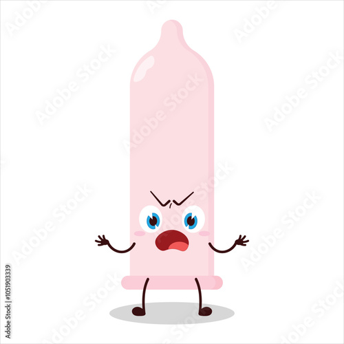 cute why expression of condom character