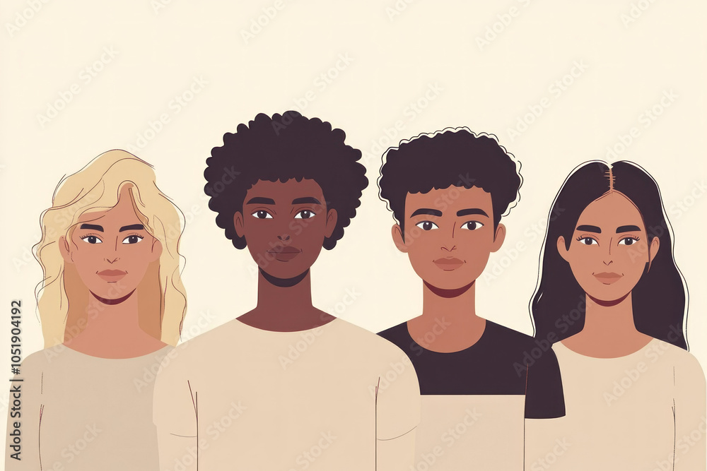 Group of people with diverse hairstyles, ranging from sleek pixie cuts to long curly locks, all smiling in front of a colorful graffiti wall. Group of people with diverse hairstyles, ranging from sleek pixie cuts to long curly locks, all smiling in front of a colorful graffiti wall.