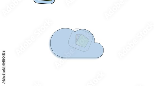 saving information in the cloud. Using the cloud environment. 4K video illustration.