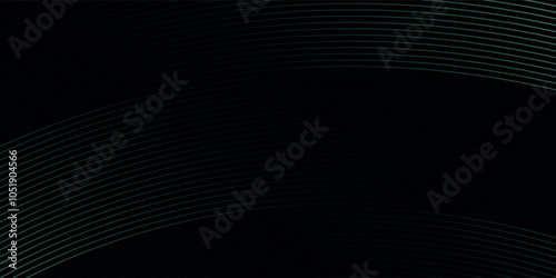 Abstract background with waves for banner. Medium banner size. Vector background with lines. Element for design isolated on black