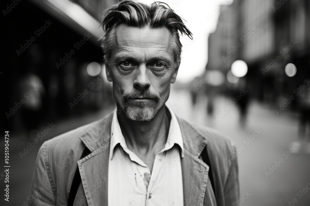 Portrait of a handsome middle-aged man in a city street Portrait of a handsome middle-aged man in a city street