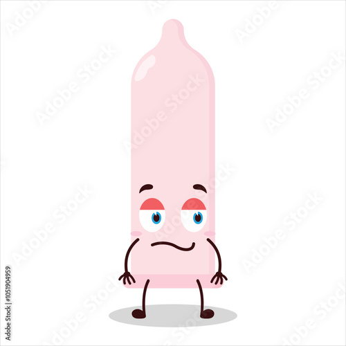 cute silent expression of condom character