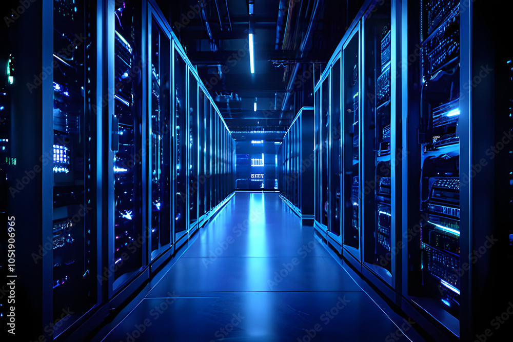 Fototapeta premium server rack with servers