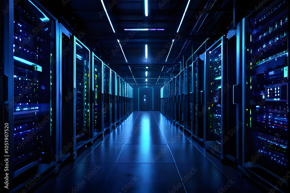 Fototapeta premium server rack in a data center