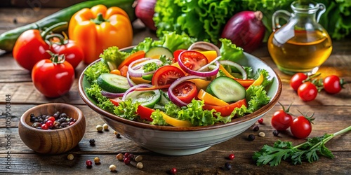 Fresh Vegetable Salad - Vibrant, Healthy Ingredients for Nutrition and Wellness