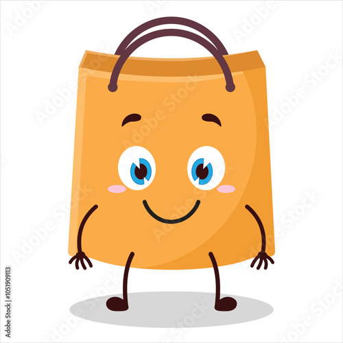 cute smile expression of shopping bag character