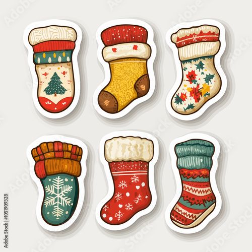 Die Cut Vinyl Stickers: Woolen Mittens and Socks