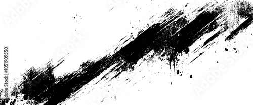 Vector abstract brushstroke with black Ink splashes design
