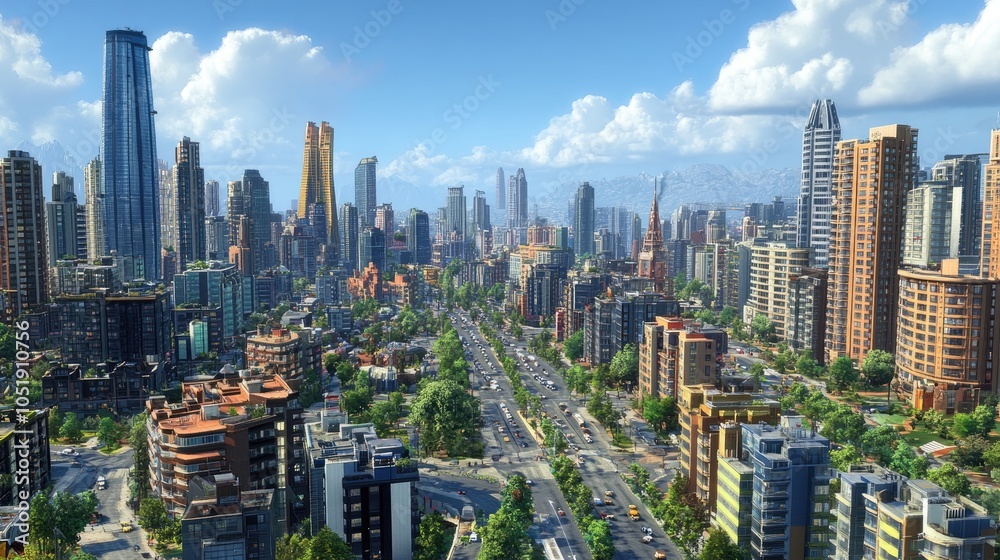 A panoramic view of an urban area with high-rises and busy streets, capturing the essence of city life and development. A panoramic view of an urban area with high-rises and busy streets, capturing the essence of city life and development.