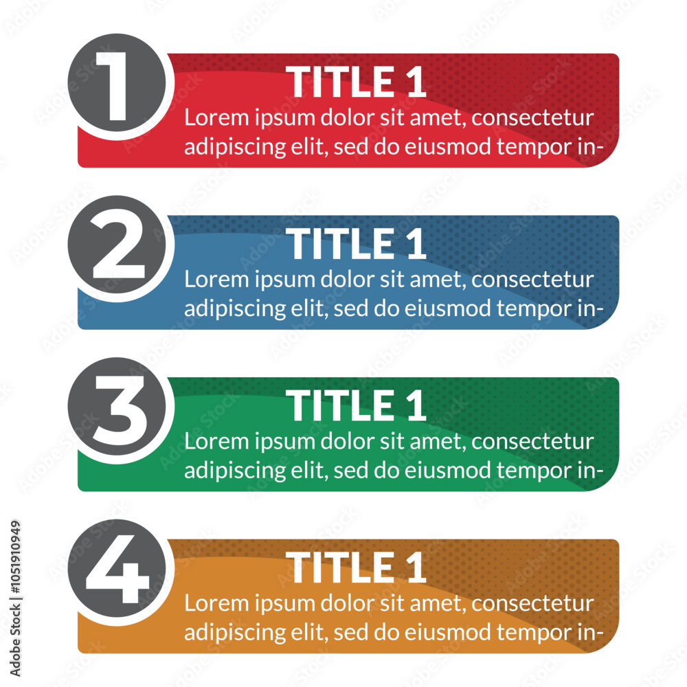 Fototapeta premium Numbered list Infographic elements set vector