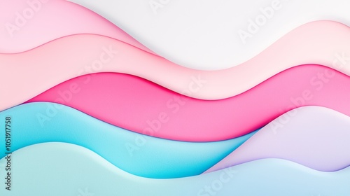 Soft waves of colorful curves creating a dreamy abstract background for modern design and art projects photo