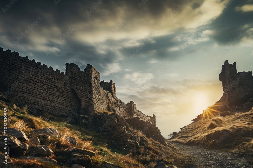 Fototapeta premium Castle wall architecture building outdoors.